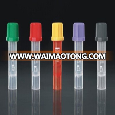 High quality/Plastic EDTA K2 EDTA K3 micro blood collection tube 0.5ml